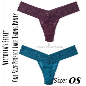 VS One Size Perfect Lace Thong Panty Bundle
